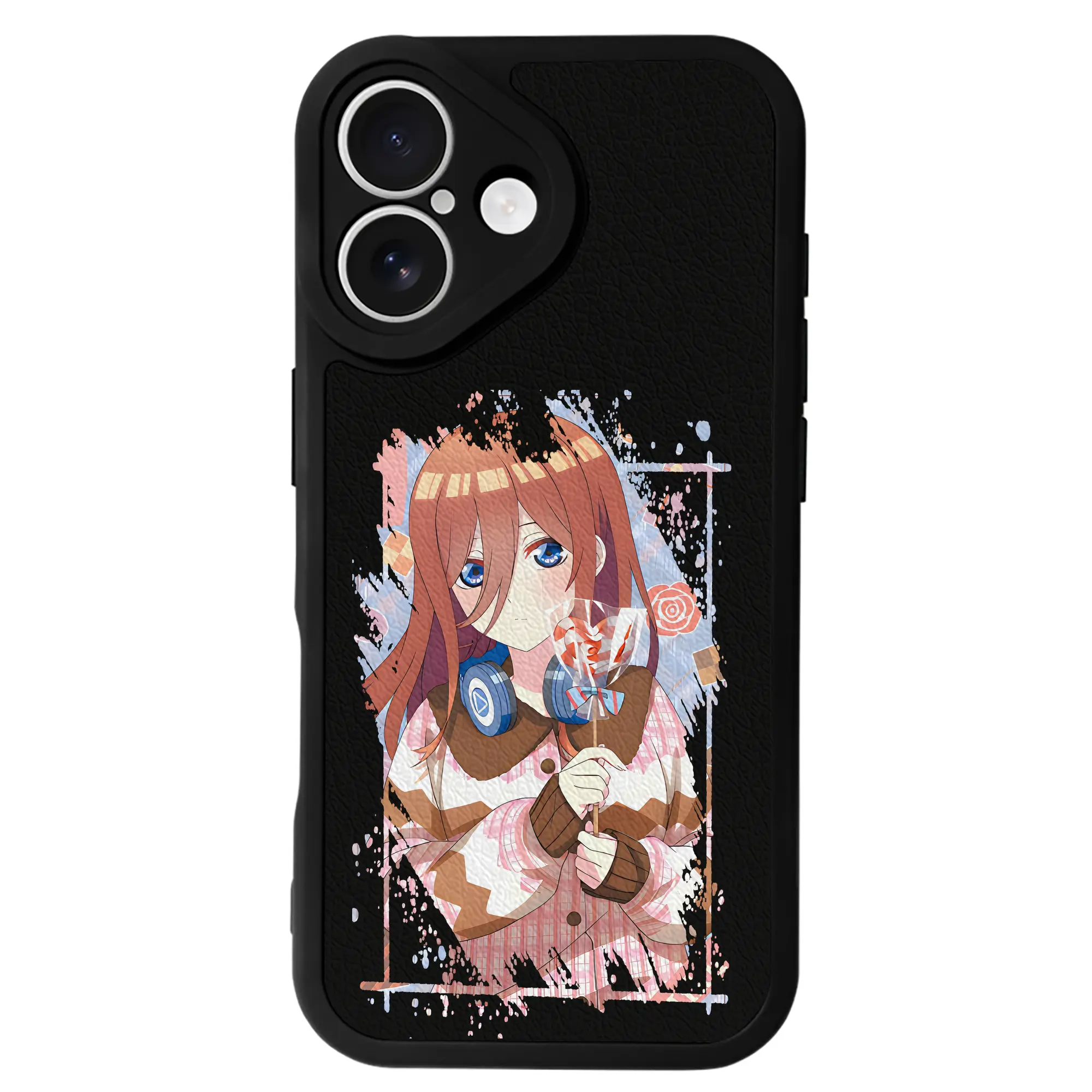 五等分の花嫁 グッズ 中野 三玖 - IPhone 16シリーズ対応 ・ シリコンスマホケース ・ レザー調 ・ 高精度フィット ・ 耐衝撃 ・ ワイヤレス充電対応 ・ 精密カット